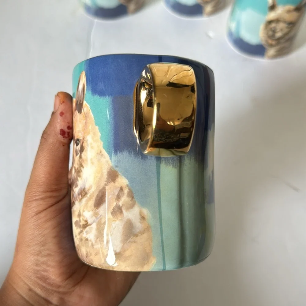 Anthropologie Lauren Carlson Llama mugs